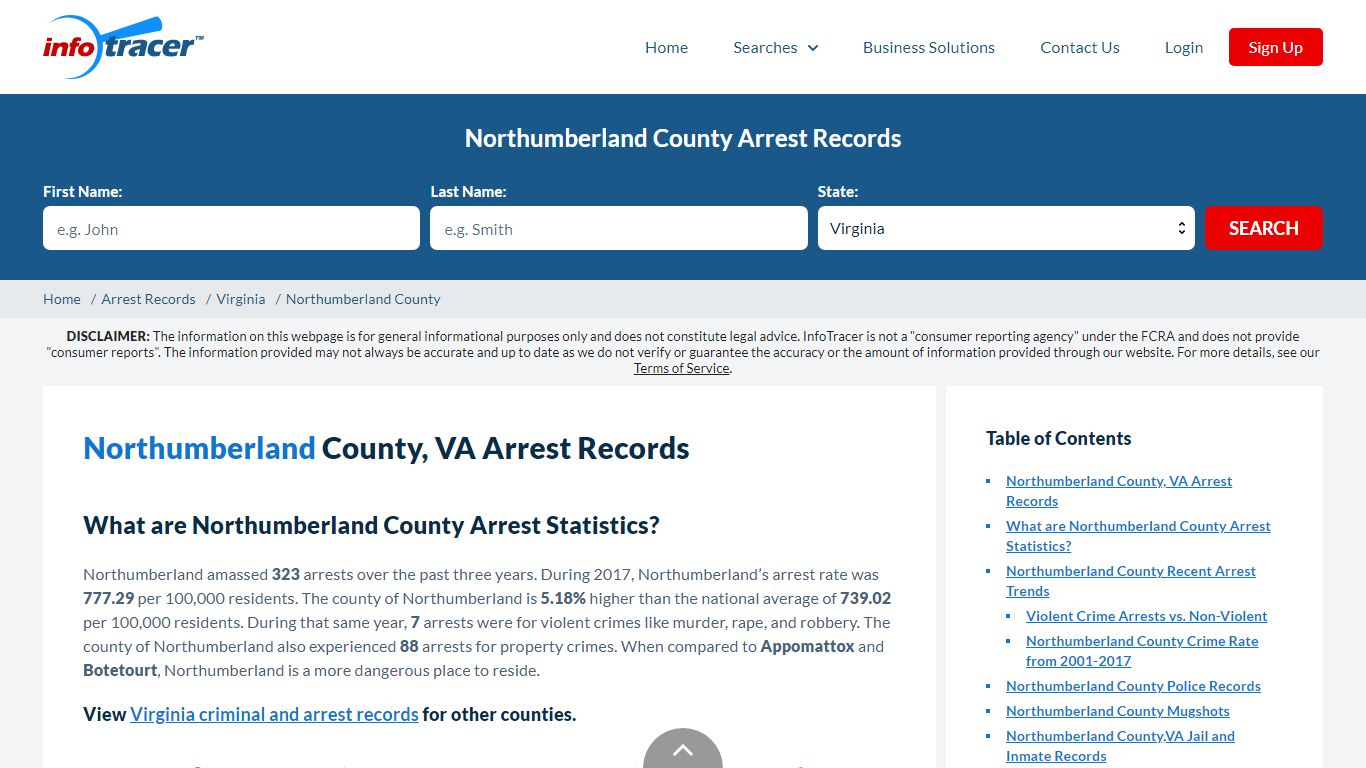 Northumberland, VA Arrests, Mugshots & Jail Records - InfoTracer